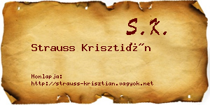 Strauss Krisztián névjegykártya